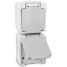 Peranova Doppelsteckdose Pera Hellgrau, Dunkelgrau 1 St.