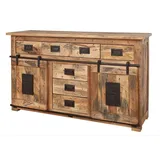 Massivmoebel24 Sideboard Mango 150x45x90 natur lackiert RAILWAY #119