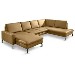 ComfortPlan Ecksofa Detroit Leder Kurkuma