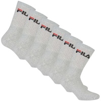 FILA Unisex Socken, 6er Pack - Crew Socks, Frottee, Tennis, Sport (2x 3 Paar) Grau 39-42