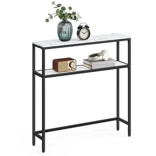 VASAGLE Konsolentisch, Konsolentisch, schmaler Sofatisch mit 2 Ablagen, 20 x 100 x 80 cm