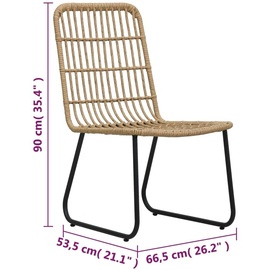 vidaXL Polyrattan Bistro Set 3-tlg. eiche