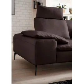 W.Schillig Eckcouch Leder 3-Sitzer Braun