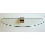 Dekoleidenschaft Wandregal aus 6mm Glas, klar, Verschiedene Formen und Größen, Glasregal, Glasboden, Glasablage, Badregal, Eckregal Bad Ablage Regal (Zentralclip Optima 2, 60x10-20 cm Convex)