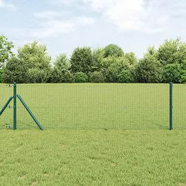 vidaXL Maschendrahtzaun 0,5 x 25 m Grün/Stahl