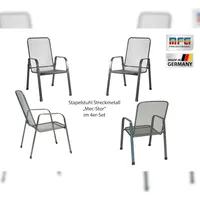 MFG Streckmetall-Stapelstuhl Mec-Stor 60 x 80 x 149,9 cm grau 4 St.