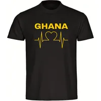 Multifanshop Herren T-Shirt - Ghana - Herzschlag - Druck
