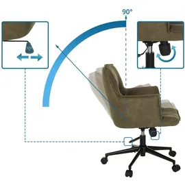 hjh living Homeoffice Stuhl gepolstert SOLAO LIFE Schreibtischstuhl Drehstuhl höhenverstellbar, Stoffbezug Grün