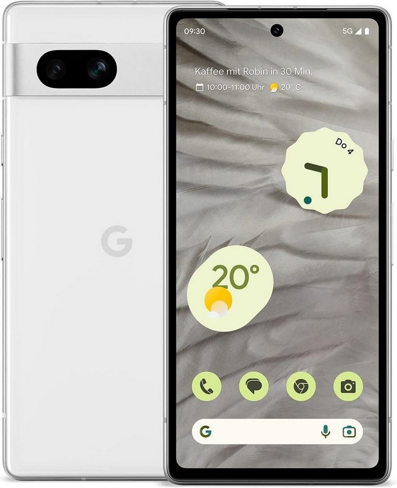 Google Pixel 7a, Smartphone ohne SIM-Lock, 5G Smartphone (17,00 cm/6.1 Zoll, 128 GB Speicherplatz, Handy, Smartphone, ohne Vertrag, Angebote, für Senioren) weiß