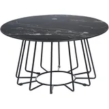 Beliani Couchtisch rund Schwarz Marmor 80 x 40 cm