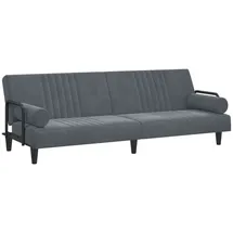 vidaXL Schlafsofa mit Armlehnen Dunkelgrau Samt