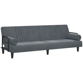 vidaXL Schlafsofa mit Armlehnen Dunkelgrau Samt