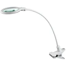 lumeno 6803WS Lupenleuchte LED Klemmleuchte mit 30 SMD-LEDs, 6 Watt, 550 Lumen Ideal für Kosmetiksalons, Arztpraxen, Hobbybastler, Leuchtlupe, Lesehilfe, Vergrößerungslampe, Weiß 3 Dioptrien