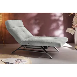 KAWOLA Liege AMERIVA Sessel Relaxliege Velvet silber Fuß chrome