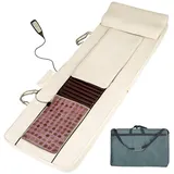 Tectake tectake® Shiatsu-Massagematratze mit Jadestein-Wärmematte, 4 Massagezonen und 4 Massagestärken, 186,5 x 60 x 11 cm