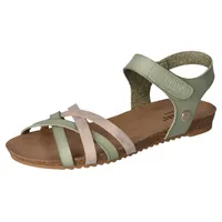 Mustang Shoes Riemchensandale, Sommerschuh, Sandalette, Klettschuh, mit Klettverschluss-Riemchen grün