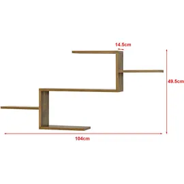 [en.casa] Flekkefjord Wandregal 104 x 14,5 x 49,5 cm Braun