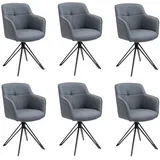 SAM Outillage Esszimmerstuhl Drehstuhl mit Armlehnen ocean schwarz Watson (6er Set)