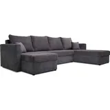VitaliSpa Sofa L Form Dunkelgrau/Hellgrau, 290 x 185 cm mit Bettkasten