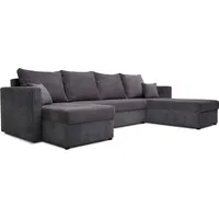 VitaliSpa Sofa L Form Dunkelgrau/Hellgrau, 290 x 185 cm mit Bettkasten