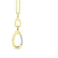 Orolino Kette mit Anhänger »Gold 585 mit 5 natürlichen Brillanten zus. 0,025ct.«, 55989537-0 gelb 0,025 ct,