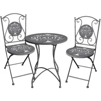 Gravidus 3-tlg. Bistro-Set Balkonset Balkongruppe Sitzgruppe Tischgruppe