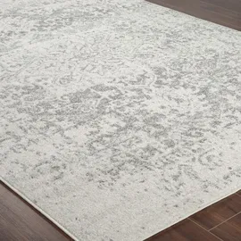 livabliss Teppich SYRACUSA, 275x200 cm, oval, Höhe: 11 mm, Vintage Orientteppich, Traditional Kurzflor Boho Wohnzimmerteppich grau