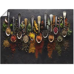 Wandbild ARTLAND "Kräuter Gewürze Schiefer", bunt (farbe bild(er): bunt), B:60cm H:45cm, Bilder, als Alubild, Outdoorbild, Leinwandbild, Poster, Wandaufkleber