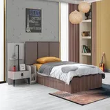 xlmoebel Kinderbett mit Nachttisch 2-tlg. Set Holz 90 x 200 cm Holz braun