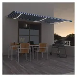 vidaXL Einziehbar LED Gelenkarmmarkise 600 x 350 cm blau/weiß 3069041