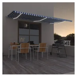 vidaXL Einziehbar LED Gelenkarmmarkise 600 x 350 cm blau/weiß 3069041