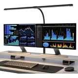 Tomons Schreibtischlampe Klemmbar LED Dimmbar, Tischlampe Wohnzimmer mit Fernbedienungen, 24W 80CM Nachttischlampe Tageslichtlampe für Monitor, Studium, Büro, Lesen
