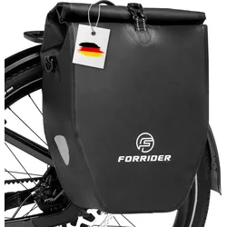 Fahrradtasche Pro 25L-Wasserdichte Gepäckträgertasche mit Schultergurt SCHWARZ 25 LITER