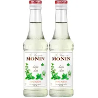 Monin Sirup Mojito Mint (1 x 0,25 l) – Minzsirup für Cocktails, Caipirinha & Limonade – Erfrischender Sirup für Mocktails, Sommerdrinks & Getränke (Packung mit 2)