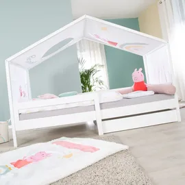 roba Hausbett 90 x 200 cm Holz massiv weiß