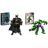 LEGO 76259 DC Batman Baufigur & 76241 Marvel Hulk Mech, Action-Figur des Avengers Superhelden, sammelbares Spielzeug zum Bauen für Jungen und Mädchen ab 6 Jahren