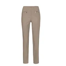 GOLDNER Kurzgröße: Schlupfhose LOUISA mit Steppnähten in taupe | Gr.: 22
