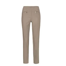 GOLDNER Kurzgröße: Schlupfhose LOUISA mit Steppnähten in taupe | Gr.: 22