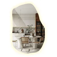 Tulup Led, Transparent, Glas, Organisch, 80x52x0.4 cm, Spiegel, Wandspiegel