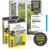 EasyMaxx Fliegengitter für Fenster & Magic Click | Moskitonetz zuschneidbar für alle Fenster bis 150x130cm | Einfache Montage mit 12 Magneten - kein Bohren oder Schrauben [2 Stück]