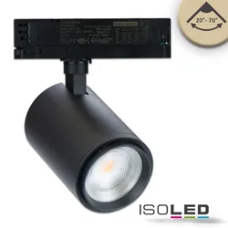 ISOLED LED 3-Phasen Schienenstrahler BREAD, fokussierbar, 34W 2700K 2900lm 20°-70°, Schwarz matt ISO-114982