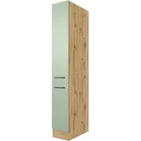 Flex-Well Exclusiv Apotheker-Hochschrank Cara 30cm Schilfgrün matt-Artisan Eiche