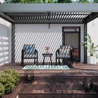 Balkonset Bela Hellgrau Hellgrau Outdoorstoff/Metall