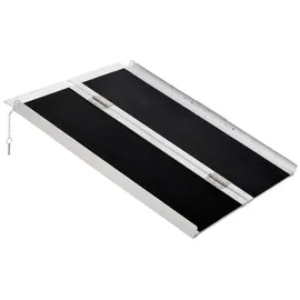 Homcom Rollstuhlrampe Auffahrrampe Rollstühle Rollatoren, Faltbar Aluminium PVC