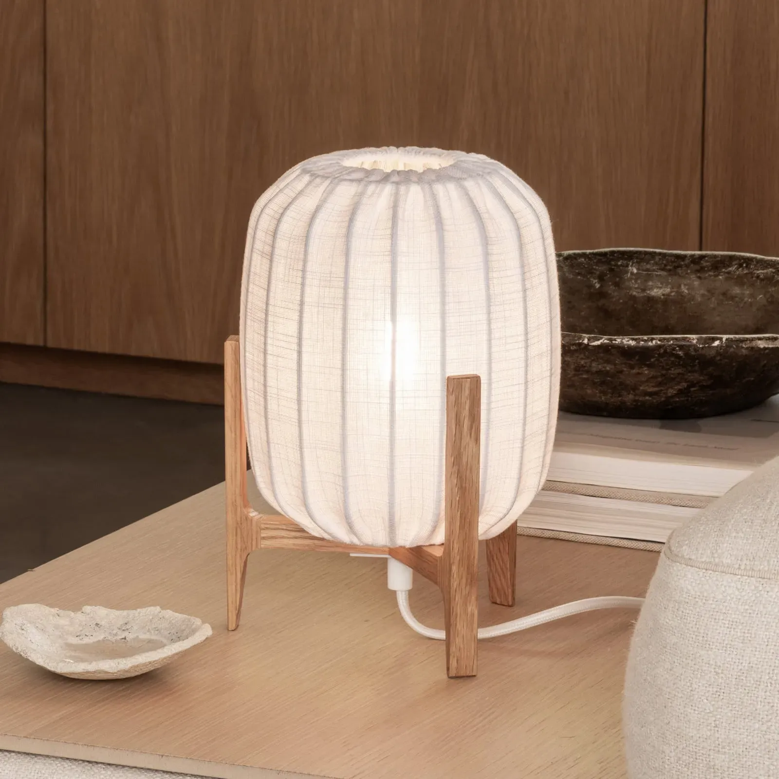 Tischleuchte Watt & Veke, Prisma, dimmbar, Holz, für Wohnzimmer, Holz, Design - 24