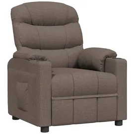 vidaXL Relaxsessel Taupe Stoff 92 x 105 x 0 cm Schwarz mit verstellbarer Rückenlehne