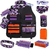 UWANTME Taktische Weste Jacke Set für Nerf Guns N Strike Elite Serie Tactical Vest Kit Nerf Zubehör Set für Kinder Jungen Mädchen Purple - 54 Große Größen