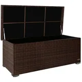 Kissenbox Auflagenbox Gartentruhe Gartenbox Truhe Box Polyrattan Rattan Braun XL