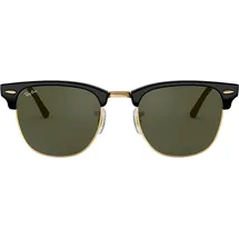 Ray Ban Clubmaster RB3016 W0365 49-21 polished black on gold/green