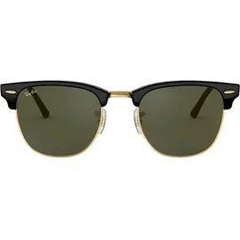 Ray Ban Clubmaster RB3016 W0365 49-21 polished black on gold/green